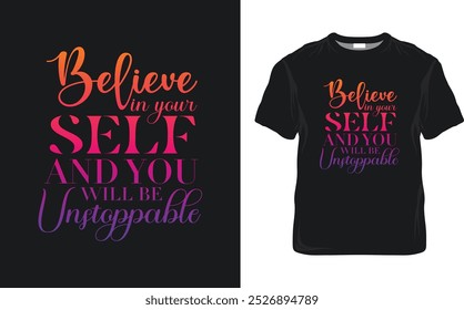 ACREDITE NO SEU EU E VOCÊ SERÁ INPARÁVEL Citações, Tipografia Design de camiseta minimalista, Tipografia motivacional Design de camiseta, Citações inspiradoras Design de camiseta