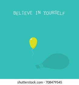 Believe in yourself. Abstract air balloon illustration