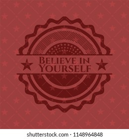 Believe in Yourself badge with red background