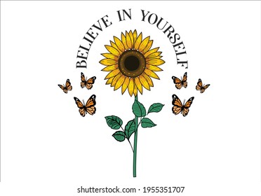 believe in yourself butterfly daisy spring dreamer butterflies and daisies positive quote flower design margarita 
mariposa
stationery,mug,t shirt,phone case fashion slogan  style spring  sticker