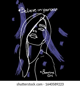 believe in yourself concept / Vector illustration design for t shirt graphics, prints, posters, cards.