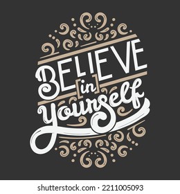 believe in yourself lettering Vector Art