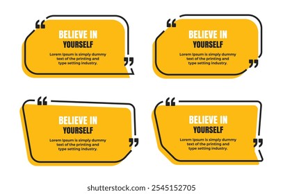 Believe In Yourself quote frame banner minimal style vector template