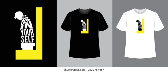 believe in yourself text illustration t-shirt design