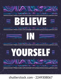 Creer en ti mismo tipografía afiche y diseño de impresión de ropa