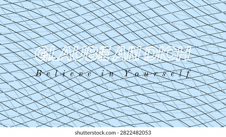 BELIEVE IN YOURSELF written in German isolated display type artwork with chromatic glow depth shadow