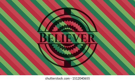 Believer christmas badge background. Vector Illustration. Detailed.
