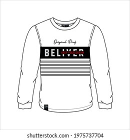 Believer cut and sew print design for latest collection