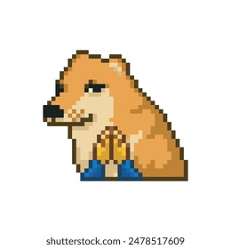 Believer dog, pixel art meme