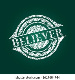 Believer on blackboard. Vector Illustration. Detailed.