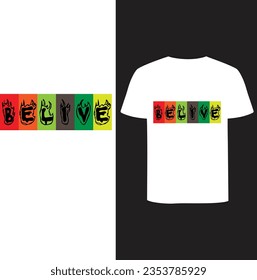 BELIVE t-shirt simple design and collour