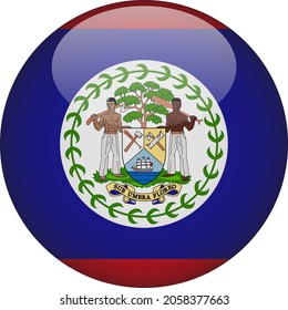 Belize 3D Rounded Country Flag Icon