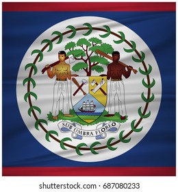 Belize Abstract Waving Flag