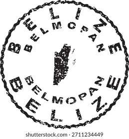 Belize Belmopan Round Seal Map Design