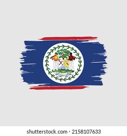 Belize colorful brush strokes painted national country flag icon