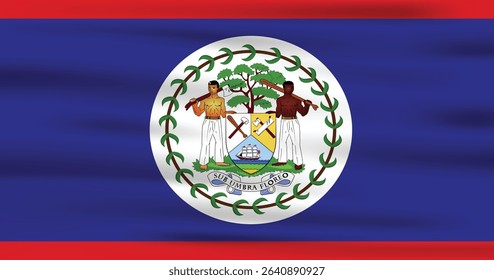 Belize Country Flag 3d. Official Belize Flag With Original Color and Size Proportion