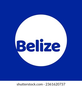 Belize country name vector lettering with national flag color.