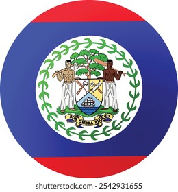 Vector de la bandera redonda de Belice Country