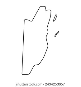 Belize country simplified map. Thin black outline contour. Simple vector icon