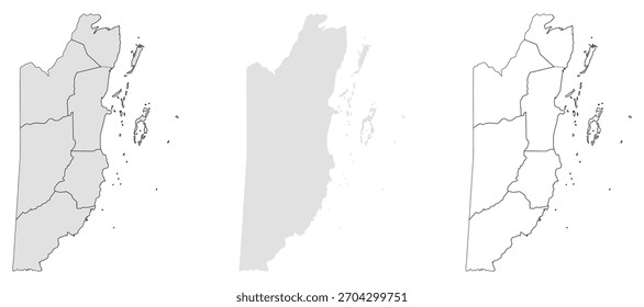  Belize country vector map. Belize map, vector, symbols.