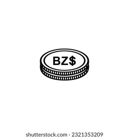 Belize Currency Symbol, Belize Dollar Symbol, BZD Zeichen. Vektorgrafik