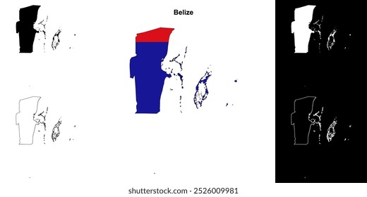 Conjunto de mapas do distrito de Belize