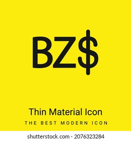 Símbolo del dólar beliceño icono mínimo de material amarillo brillante