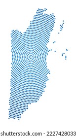 Belize dotted map. Digital style shape of Belize. Tech icon of the country with graduated dots. Attractive vector illustration.