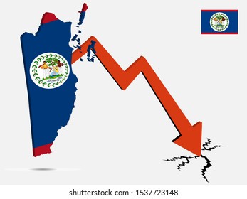 Belize economic crisis concept Vector illustration