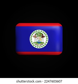 Belize Flag 3D Icon. National Flag of Belize. Vector illustration