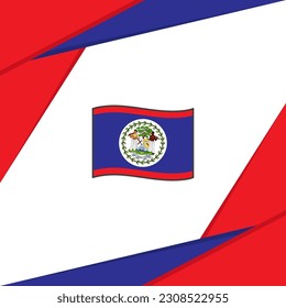Plantilla de diseño de fondo de resumen de bandera de Belice. Cartel del Día de la Independencia de Belice en medios sociales. Belice