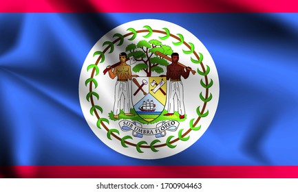 Belize flag blowing in the wind. part of a series. Belize waving flag.