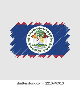 Belize Flag Brush Painted Vector Illustration