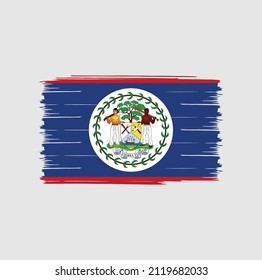 Belize flag with brush stroke background