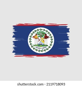 Belize flag with brush stroke background