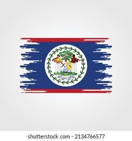 Belize Flag Brush Strokes. National Flag