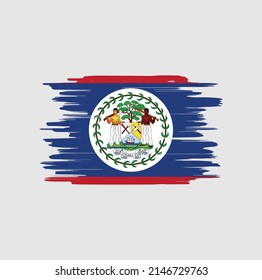 Belize Flag Brush Strokes. National Flag