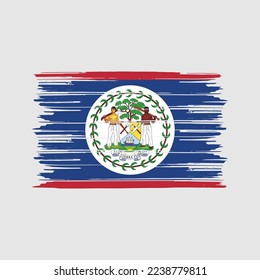 Ilustración del vector de pincel de bandera de Belice