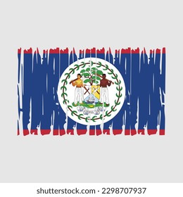 Ilustración del vector de pincel de bandera de Belice