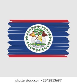 Belize Flag Brush Vector Illustration