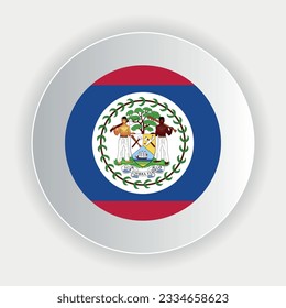 Bandera de Belice en forma de círculo. colores y proporciones oficiales correctamente. Ilustración vectorial. 10.