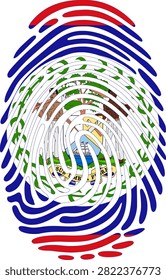 Belize Flag Fingerprint Identity Vector Belizean DNA Heritage Graphic