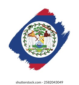 Belize flag in a flat grunge vector design background