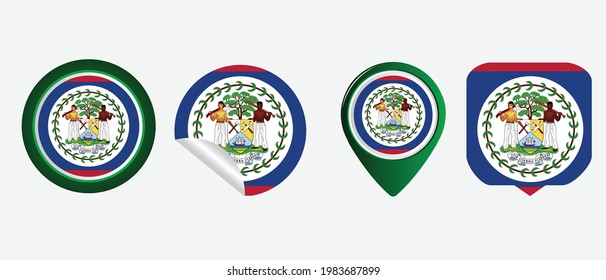 Belize flag. flat icon symbol vector illustration
