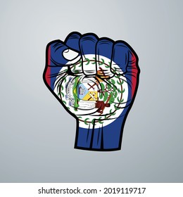 Bandera de Belice con diseño manual aislado en fondo blanco. Ilustración del vector