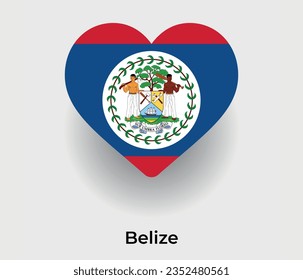 Belize flag heart shape country icon vector illustration