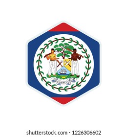 Belize flag. Belize hexagon flag.