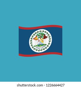 Belize flag icon in flat design. Independence day or National day holiday concept.