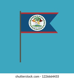 Belize flag icon in flat design. Independence day or National day holiday concept.