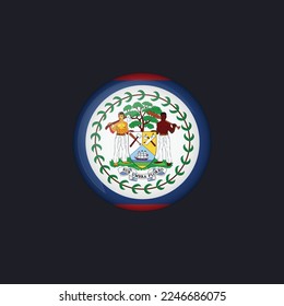 Icono de la bandera de Belice,Icono de la bandera de Belice redonda vector aislado, botón de la bandera de Belice.
